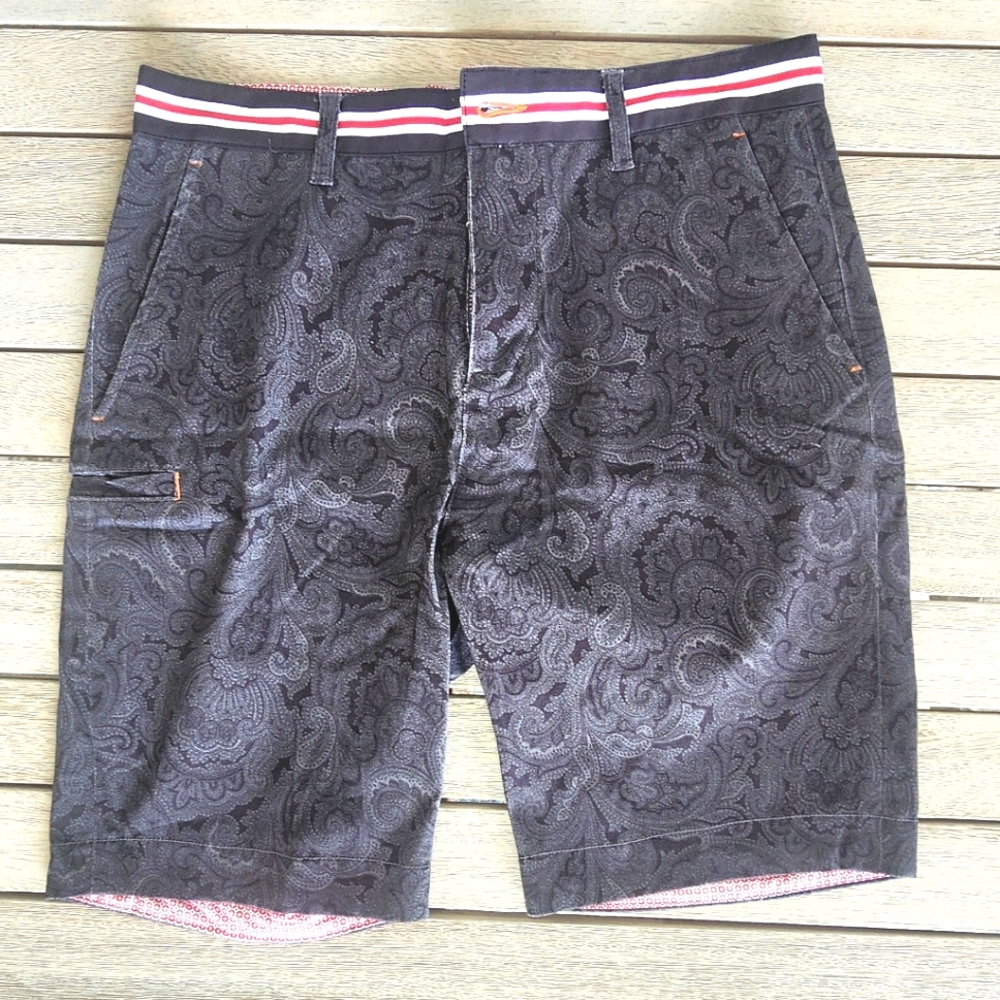 Tallia | Men's Paisley Navy Blue Casual Shorts | SZ 30
